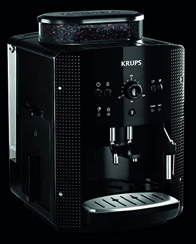 Krups EA8108 Roma - Cafetera Superautomática, 15 bares, molinillo de café cónico de metal, con selección de cantidad e intensidad de café, boquilla de vapor, 2 boquillas, incluye kit limpieza