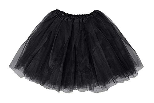 Ksnnrsng Tutu Falda de Mujer Faldas de Tul 50's Short Ballet 3 Capas de Baile para Vestirse Danza (Negro)