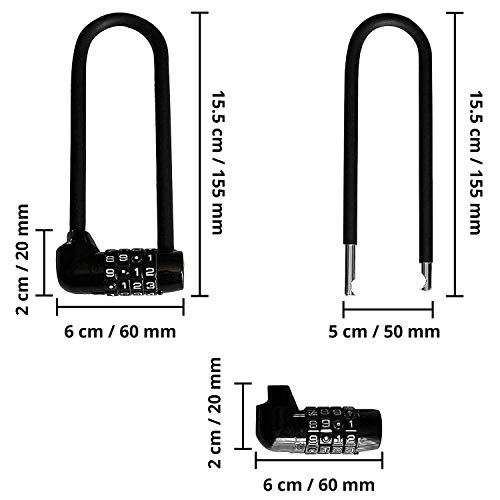 Kurtzy 4 Dígitos Candado de Combinación - 160mm Candado Resistente - Fácil de Operar y Reconfigurable - Pequeña Candado para Casilleros, Contenedores, Portones, Interiores y Exteriores