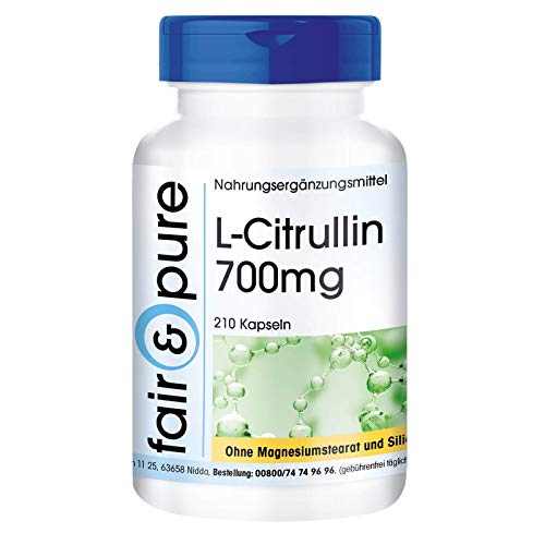 L-Citrulina 700mg - Polvo encapsulado - Vegana - 210 Cápsulas