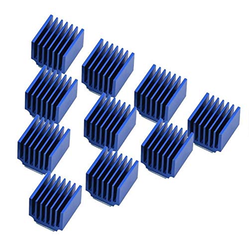 L-Yune,bolt 10pcs de Aluminio Motor de Pasos del Conductor del disipador de Calor de refrigeración de la Impresora de la Aleta con el Pegamento Trasero for 3D TMC2100 / LV8729 Motor Paso a Paso