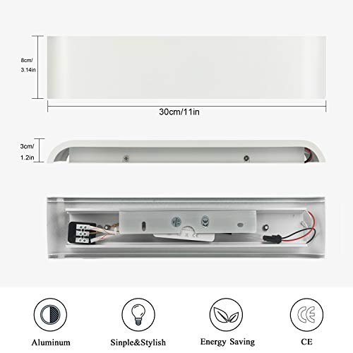 Lámpara de Pared LED para Interior, 2 unidades, 12 W, Lámpara de Pared más Clara, Moderna Iluminación de Pared, Perfecta Para Dormitorio, Dalón, Escaleras y Cuarto de Baño, Luz Blanco Frío