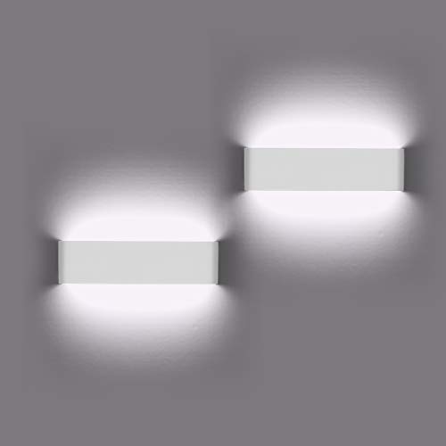 Lámpara de Pared LED para Interior, 2 unidades, 12 W, Lámpara de Pared más Clara, Moderna Iluminación de Pared, Perfecta Para Dormitorio, Dalón, Escaleras y Cuarto de Baño, Luz Blanco Frío