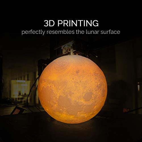 Lámpara Luna 3D, ICONNTECHS Brillo Regulable 16 Colores RGB Recargable USB Control remoto y Control táctil LED Lunar Luz Nocturna Decorativa para Dormitorio, Salón, Regalo para Mujeres y Niños 20cm, L