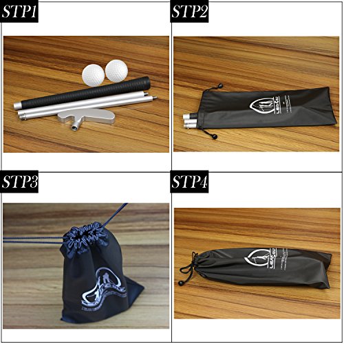 LEAGY Putter para golfistas diestros o zurdos, 2 pelotas de golf blancas y 4 piezas de aleación de zinc blanco y bolsas de golf portátiles de color negro, Left and Right