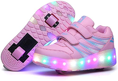 Led Luces Zapatos con Ruedas Dobles para Pequeños Niños y Niña Automática Calzado de Skateboarding Deportes de Exterior Patines en Línea Brillante Mutilsport Aire Libre y Deporte Gimnasia Zapatillas