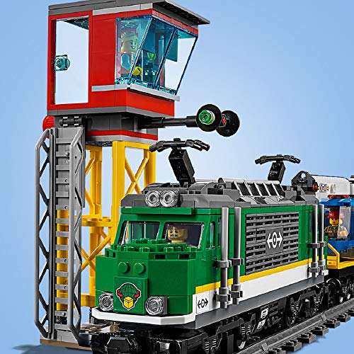 LEGO City 60198 Tren De Mercancías, Juguete con Motor y Control Remoto Bluetooth con 3 Vagones, Pistas y Accesorios para Niños a partir de 6 años