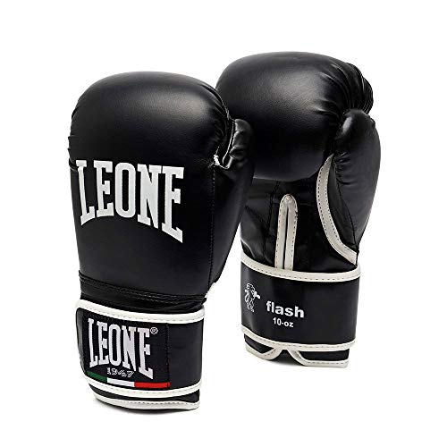 Leone 1947 Flash Guantes de Boxeo Flash Guantes Boxeo Unisex - Adulto, Negro, 8 oz