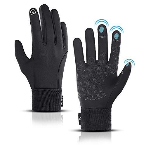 LERWAY Guantes Cálidos de Invierno,Pantalla Táctil a Prueba de Viento Guantes Deportivos para Hombres y Mujeres, Guantes Antideslizantes para Correr, Conducir, Ciclismo, Escalar (M)