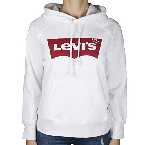 Levi's Graphic Sport Cappuccio, Housemark Hoodie White, XS Donna