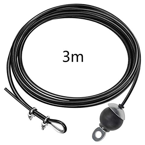 LFJ Cable de Acero para Fitness, Cuerda Gimnasio Alambre Resistente Poleas para Cables Máquina Accesorios Gym en Casa Equipo de Levantamiento de Pesas (2,5m)