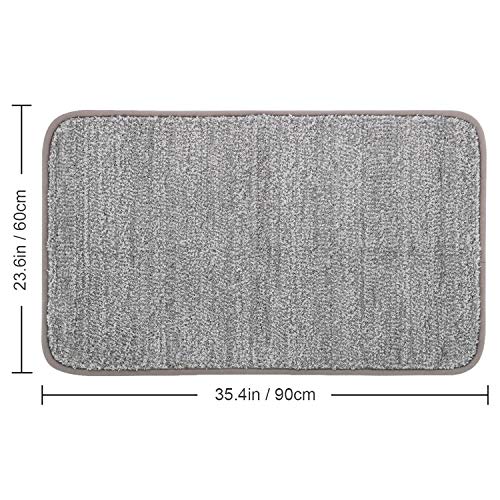 Lifewit Alfombrilla de Interior Alfombrillas de Perfil bajo de Agua súper Absorbente Alfombra de Entrada de Goma Antideslizante Lavable a máquina para alfombras Interiores, Gris, 90 x 60 cm