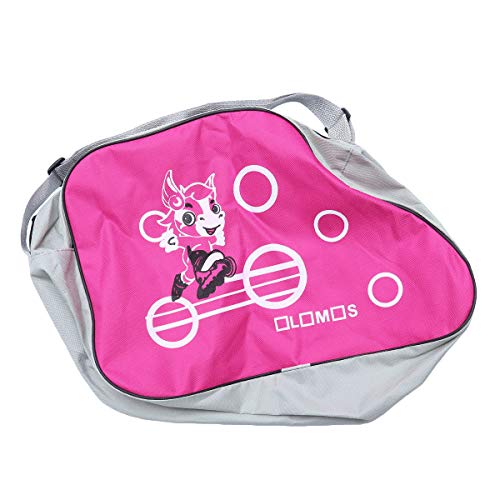 LIOOBO Bolsa para Patines de Hielo, Estampada, Bolsa de Almacenamiento, portátil, Correa de Hombro Ajustable, Patines en línea para niños y Adultos (Rosa)