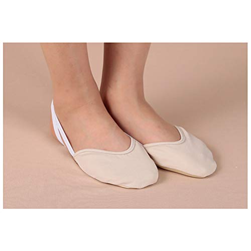 LIOOBO Zapatillas de Baile Ballet Danza Baile Calcetines Antideslizantes para Yoga Suelo para competición de Gimnasia rítmica（Beige tamaño M）