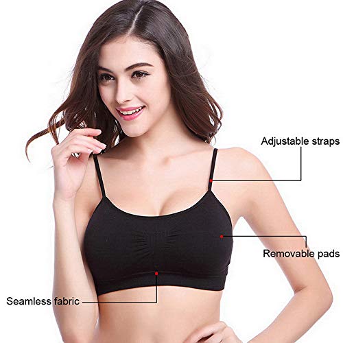 Litthing Sujetador Invisible Slim Fit sin Anillo de Acero Chaleco para Mujer la Combinación de Ropa Interior Femenina (Negro + Blanco + Carne, XL)