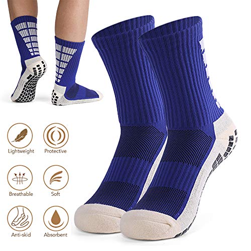 Lixada 1 Par / 3 Pares Calcetines de Fútbol Antideslizantes para Hombres Calcetines Deportivos de Tubo Alto de Fútbol