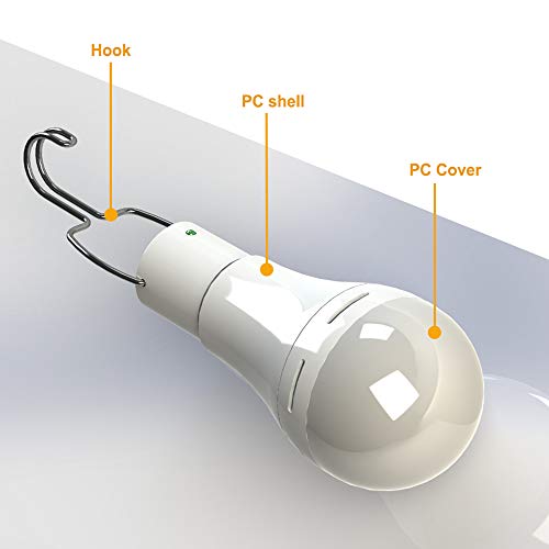 Lixada 9W / 7W Portátil de Energía Solar Bombilla Al Aire Libre USB Panel Solar Luz de Control Remoto Impermeable LED Que Acampa Luz para Acampar，Senderismo，Montañismo (9W)