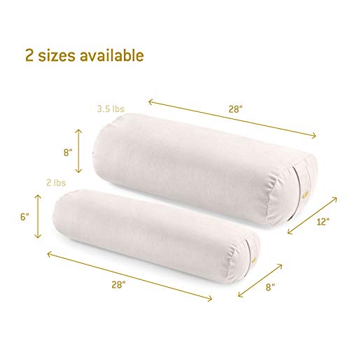 Lotuscrafts Bolster Yoga Rectangular para Yin Yoga - Relleno de Kapok - Cubierta en Algodon Lavable - Cojin Yoga Restaurativo - Bolster Yoga Kapok - Bolster Yoga Algodon