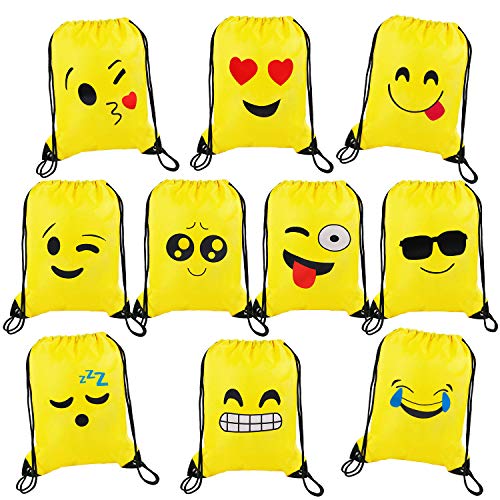 MaoXinTek Bolsas de Cuerdas Dibujos Animados Mochila Bolsas PE para cumpleaños niños y Adultos la Fiesta Favorece Rellenos Bolsa 10 Piezas