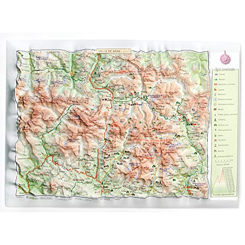 Mapa en relieve de Vall D'Aran: Escala 1:300.000