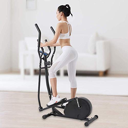 Máquina elíptica portátil, Entrenador elíptico para Ejercicio aeróbico de Gimnasio en casa, Equipo de Cardio Fitness con Monitor LCD y Resistencia magnética Ajustable