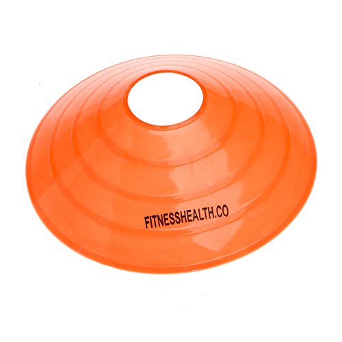 Marcador FH tipo cono de platillo | Para fútbol, rugby, hockey, entrenamiento de equipo, ejercicios de agilidad, FH-SPEED-CONE-25, Red, Yellow, Blue, White, Orange, Cones 10 - 2 each colour