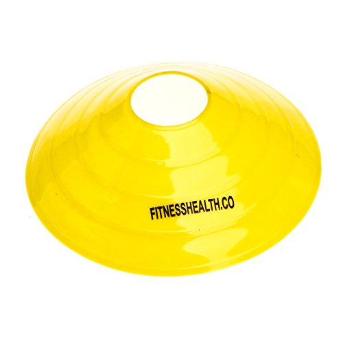 Marcador FH tipo cono de platillo | Para fútbol, rugby, hockey, entrenamiento de equipo, ejercicios de agilidad, FH-SPEED-CONE-25, Red, Yellow, Blue, White, Orange, Cones 10 - 2 each colour