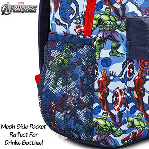 Marvel Avengers Mochila Niño, Mochilas Escolares Juveniles con Superheroes Capitan America Iron Man Hulk y Thor, Mochila para Deporte Viaje Colegio, Regalos para Niños Adolescentes