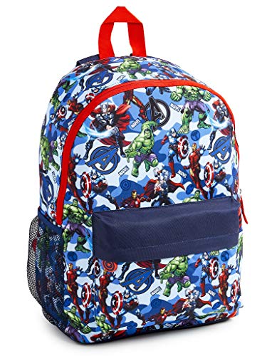 Marvel Avengers Mochila Niño, Mochilas Escolares Juveniles con Superheroes Capitan America Iron Man Hulk y Thor, Mochila para Deporte Viaje Colegio, Regalos para Niños Adolescentes