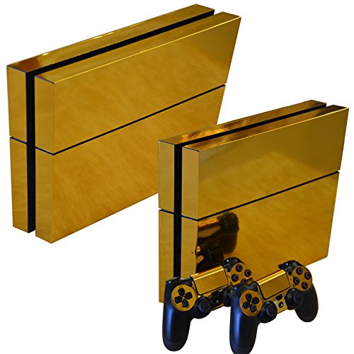 Mcbazel Calcomanías de la Serie Pattern Pegatinas de Vinilo Solo para PS4 original No para PS4 Slim / Pro (Oro)