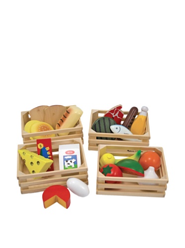 Melissa & Doug Groups Wooden Play Food Comida de Juego de Madera, Multicolor, 3+ (271)