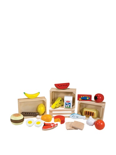 Melissa & Doug Groups Wooden Play Food Comida de Juego de Madera, Multicolor, 3+ (271)