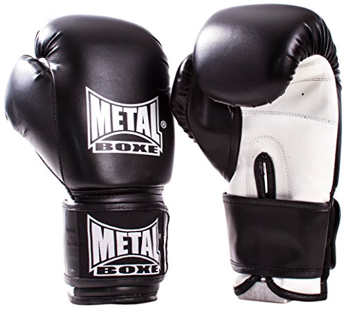 METAL BOXE MB200 - Guantes de Boxeo para Entrenamiento, Color Negro, Talla 12 oz