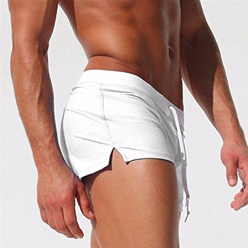 Minetom Atractivos Bañador Traje De Baño Boxeador Cintura Baja Pantalones Cortos Para Hombre De Natación Playa Piscina Blanco EU M