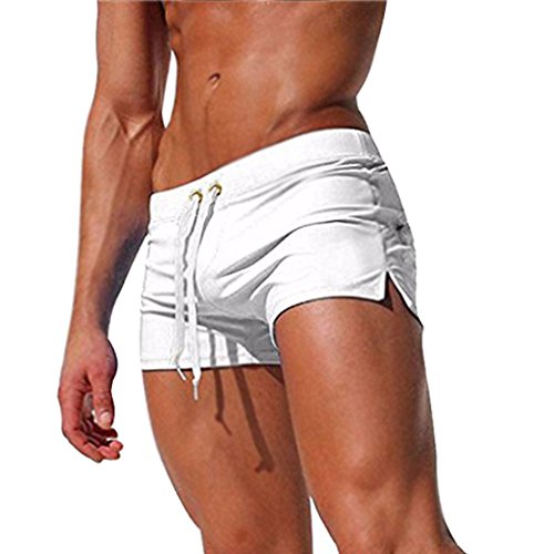 Minetom Atractivos Bañador Traje De Baño Boxeador Cintura Baja Pantalones Cortos Para Hombre De Natación Playa Piscina Blanco EU M