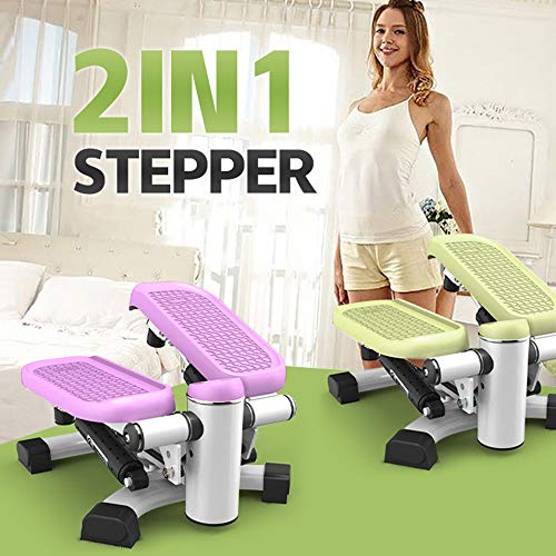 Mini Stepper Silencioso Máquina de Pedal sin Instalación Tonificación Entrenamiento Escalera Pasos Ejercicio Fitness Equipo,Green