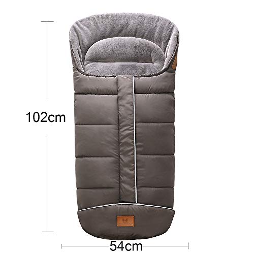 Miracle Baby Sacos Carrito Bebe,Sacos de Abrigo para Carritos Impermeable y Transpirable,Sacos Carrito Bebe Invierno 102X54CM gris