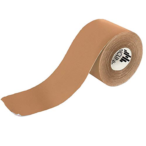 Mobiclinic, Kinesiotape, Modelo Mobitape, Vendaje kinesiológico, Venda neuromuscular, Rollo kinesiotape, Alivio dolor muscular, Elásticas, Apto para múltiples zonas, 5x5 cm, Beige