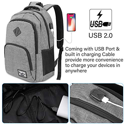 Mochila Escolar,Mochila Portatil 15.6 Pulgadas Mochila Hombre con Puerto de Carga USB