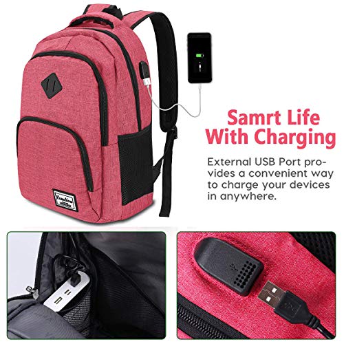 Mochila para Portátil con USB Puerto de Carga Mochila de Negocio hasta 15,6 Pulgadas,Mochila Escolar 35L