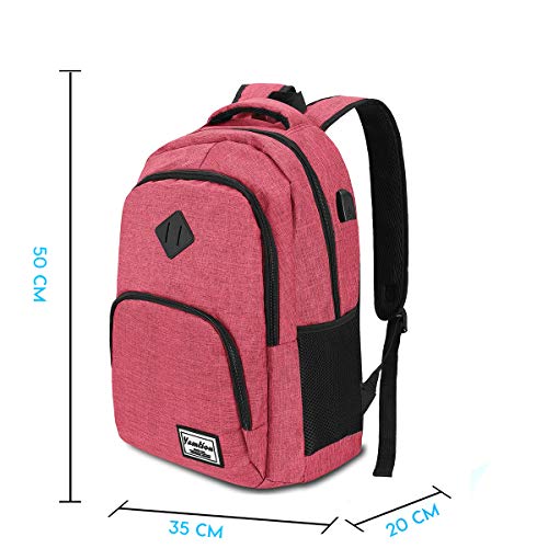 Mochila para Portátil con USB Puerto de Carga Mochila de Negocio hasta 15,6 Pulgadas,Mochila Escolar 35L