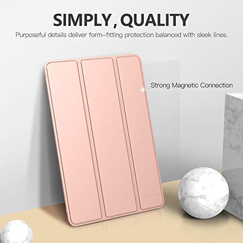 MoKo Compatible con New iPad Mini 5th Generation 7.9" 2019/iPad Mini 4 2015 Funda, Delgado y Ligero Protector con Magnética Función de Cargar/Par y Auto Sueño/Estela - Oro Rosa