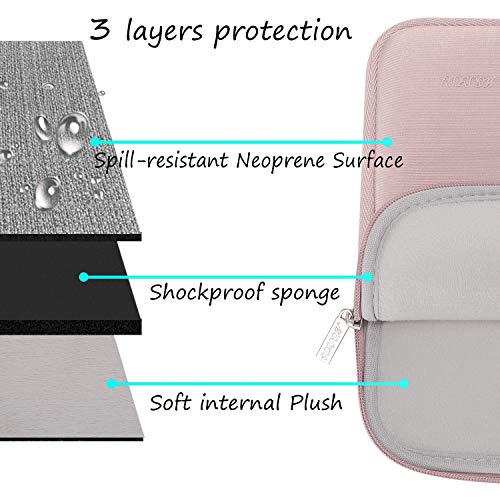 MOSISO Funda Protectora Compatible con 13-13.3 Pulgadas MacBook Air/MacBook Pro/Ordenador Portátil, Bolsa Blanda de Neopreno Agua Repelente con Pequeño Caso, Bebé Rosa