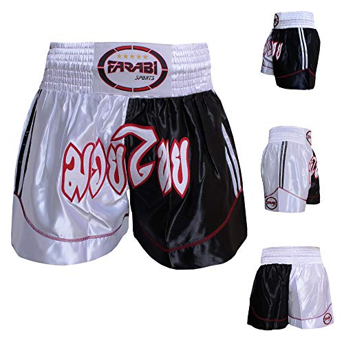 Muay Thai Boxing Kick Boxing Martial Arts Shorts Pink Black Shorts (M)