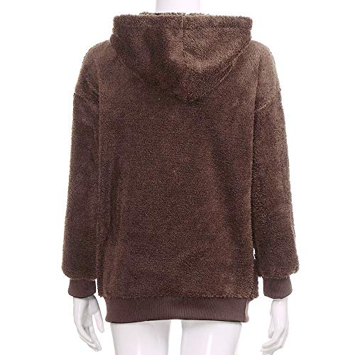 Mujer Caliente y Esponjoso Tops Chaqueta Suéter Abrigo Jersey Mujer Otoño-Invierno Talla Grande Hoodie Sudadera con Capucha riou