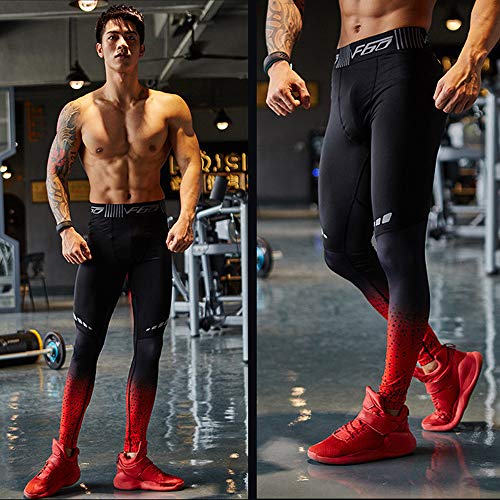 Muscle Alive Hombres Gimnasio Culturismo Compresión Leggins Medias Rutina de Ejercicio Aptitud Pantalones Capa Base Fresco y seco