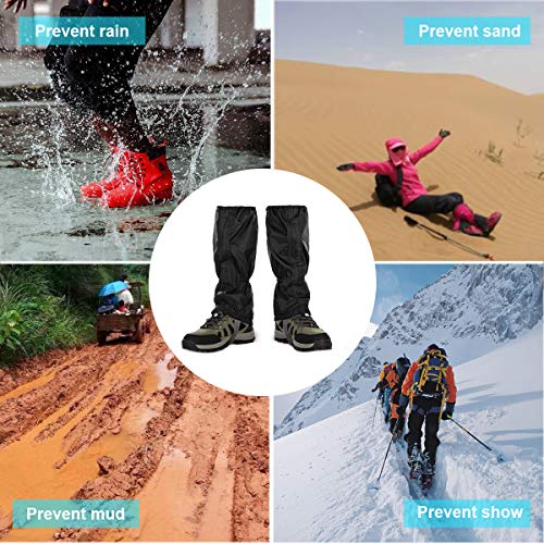 NATUCE Polainas Impermeable, Senderismo Gaiters Polainas Prueba de Viento Guardia de Protección para Montaña Senderismo Caza Esquí Escalada