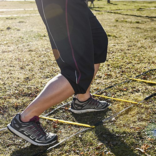 Navaris Escalera de Entrenamiento - Escalera para Hacer Deporte de 6M - para Mejorar Agilidad Velocidad coordinación - con 2 Bolsos