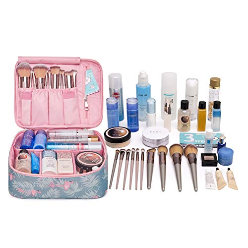 Neceser de Viaje para Maquillaje, Organizador Grande para Mujeres y niñas (Flamenco)