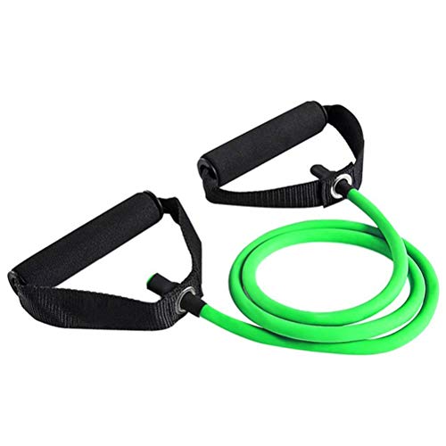 Nerplro - Banda elástica de resistencia con empuñaduras, tubo elástico de resistencia, tensor de musculación, equipamiento de fitness, NERPLROSO03380302_GN5531, verde, 120cm / 47.2inch